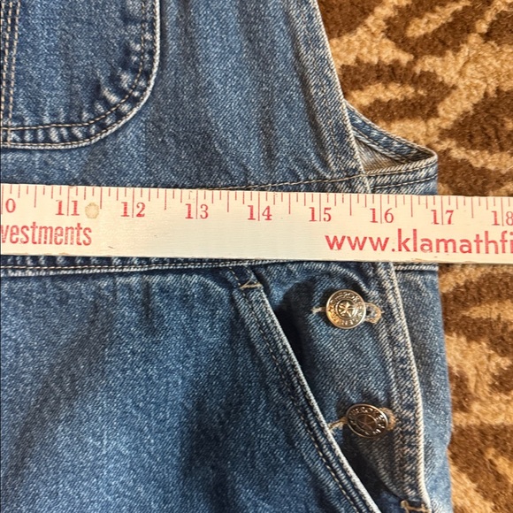 Cherokee Cropped Wide Leg Denim Coveralls Overalls Womens S Carpenter Country - Picture 13 of 16